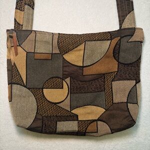 Vintage 90s Mod Abstract Canvas Tote Bag